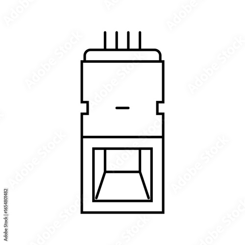 fingerprint sensor module line icon vector illustration