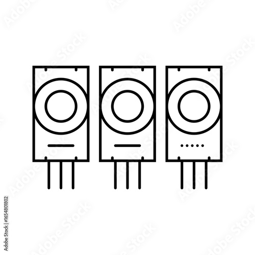 air quality monitoring sensor line icon vector illustration