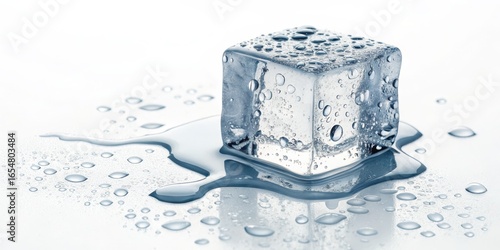 Melting Ice Cube with Water...