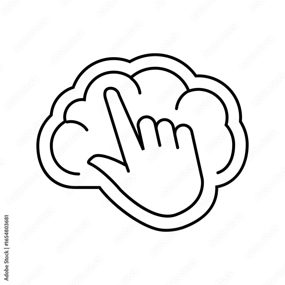 Obraz premium soft touch line icon vector illustration