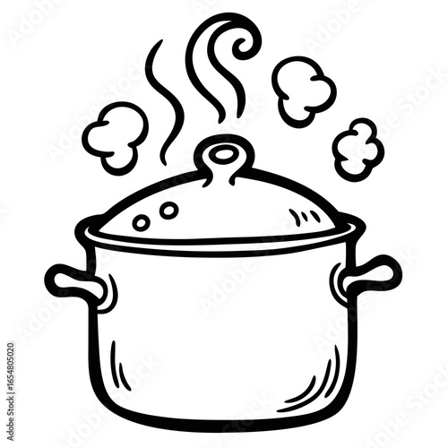 Steaming pot of deliciousness, ready to cook culinary masterpieces, evokes warmth and the joy of sharing meals together, perfect for food blogs and recipe books