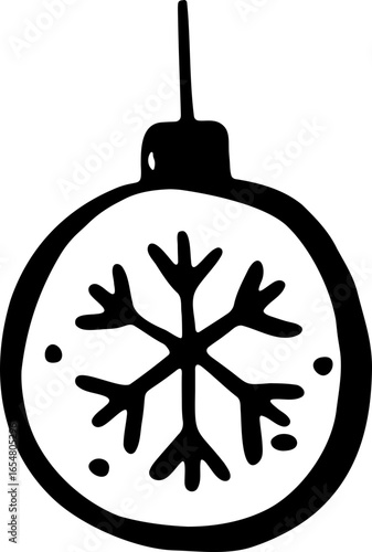 A hand drawn illustration of snowflake ball Christmas holidays