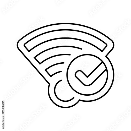wi fi connected line icon vector illustration