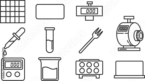 Science and Lab Equipment Icons for Research, Education, and Healthcare