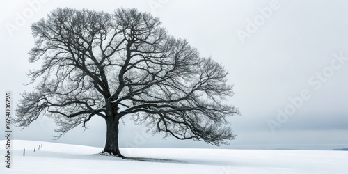 Solitary Tree in Winter Lan...