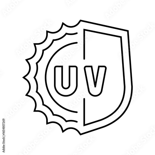 uv protection line icon vector illustration