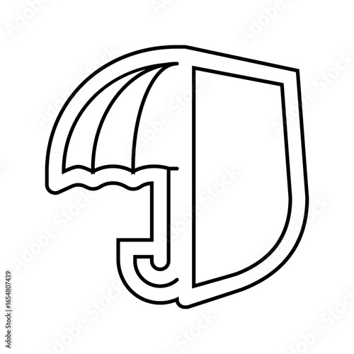 weatherproof line icon vector illustration