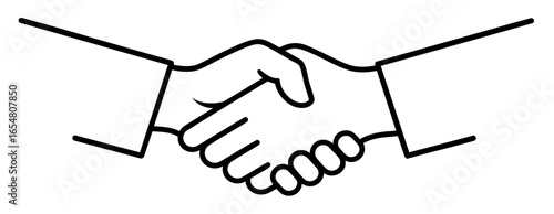 Handshake flat vector icon isolated on transparent background professional symbol