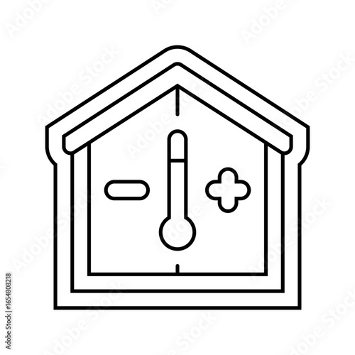 heat insulated line icon vector illustration