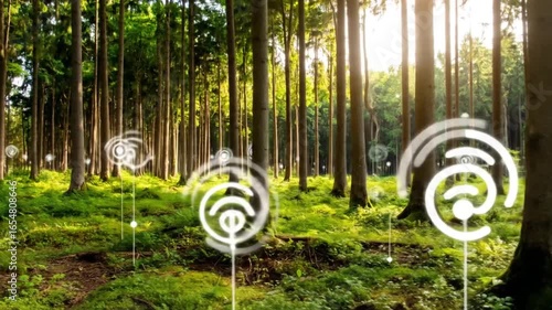 Forest Connectivity: Nature's Embrace with Digital Overlay