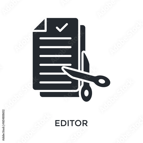 Editor Icon Glyph Style. Vector Illustration For Graphic Design
