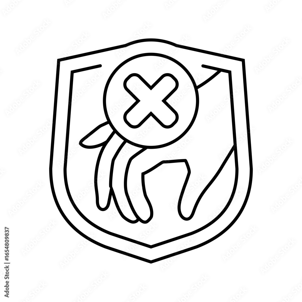 anti theft protection line icon vector illustration anti theft protection line icon vector illustration