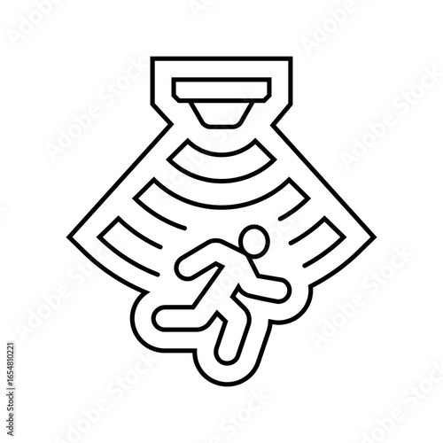 motion activated line icon vector illustration