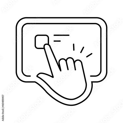 touchscreen control line icon vector illustration