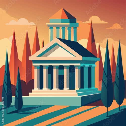 bank building flat vector illustration  .eps
