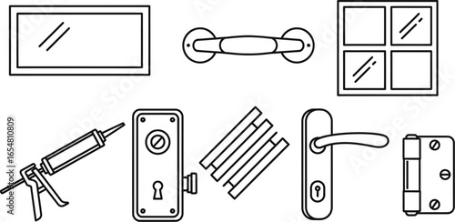Architectural elements illustrations for home decor, interior design, and renovation