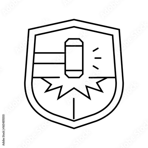 impact resistant line icon vector illustration