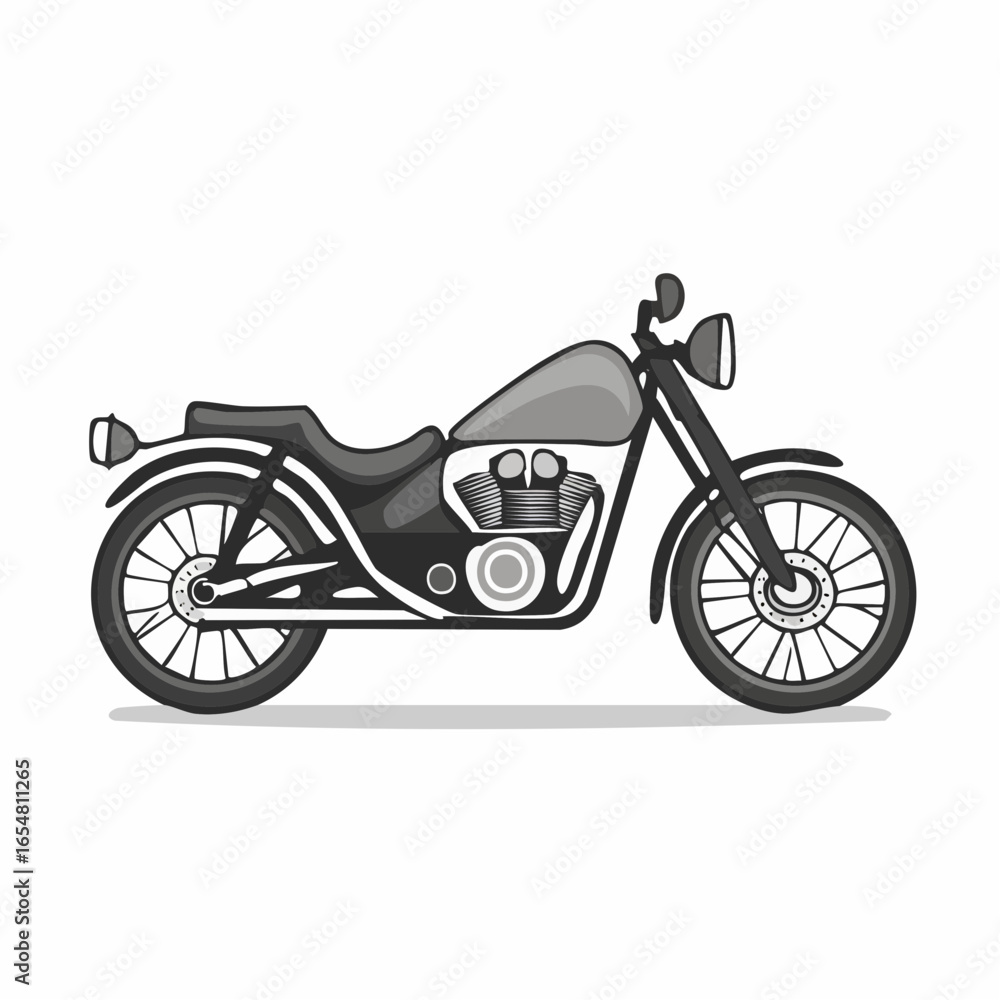 Obraz premium Modification motorcycle image illustration isolated on white background.