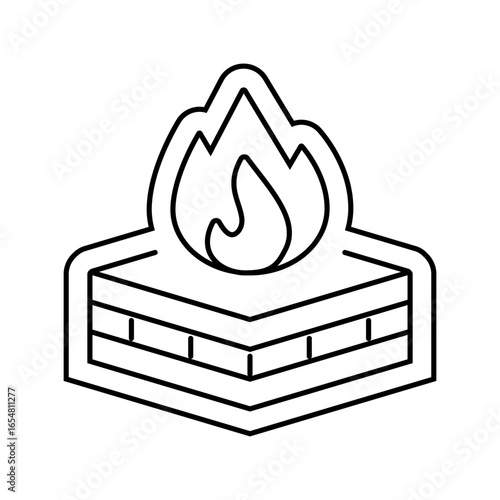 flame retardant line icon vector illustration