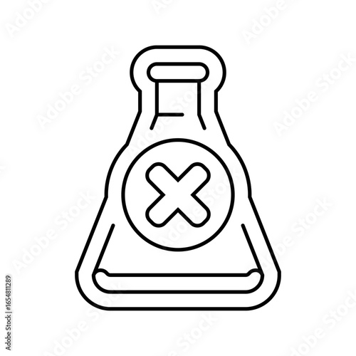 chemical free line icon vector illustration