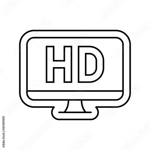 high definition display line icon vector illustration