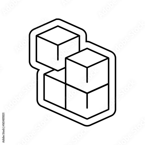 modular components line icon vector illustration