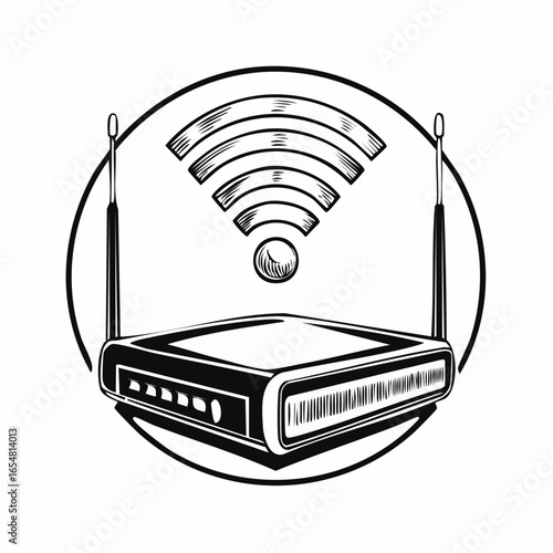 Wireless router image vector. Wi-Fi symbol Stock Vector Image and Art
