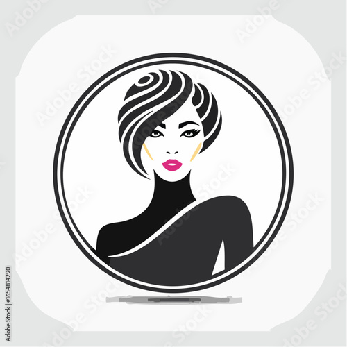 Fashion Show Logo Images vector. Fashion show and female model symbol logo Vector Image.