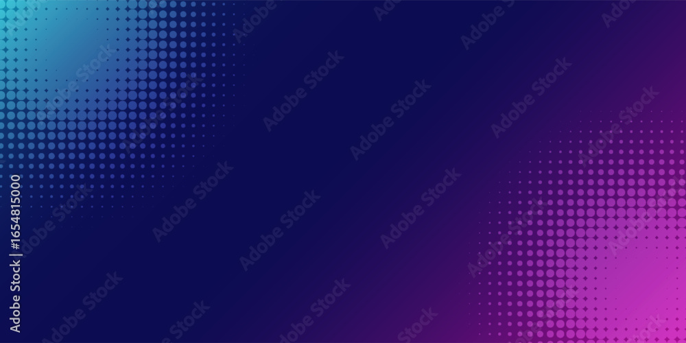 Obraz premium Abstract blue and red dynamic wavy line dotted texture Dark blue background.