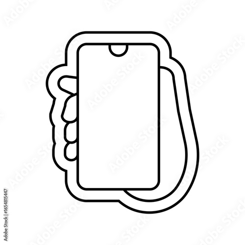 one hand operation line icon vector illustration
