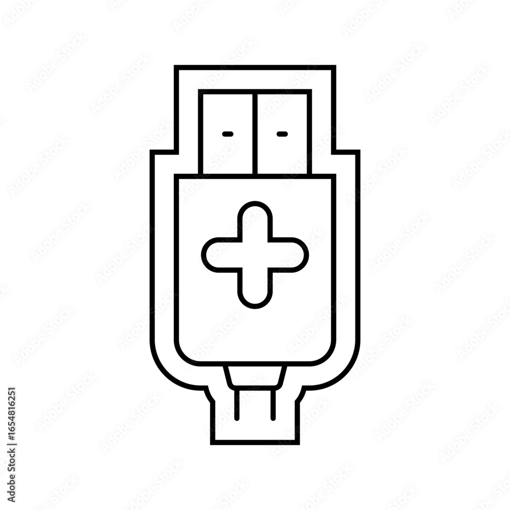 Obraz premium usb powered line icon vector illustration