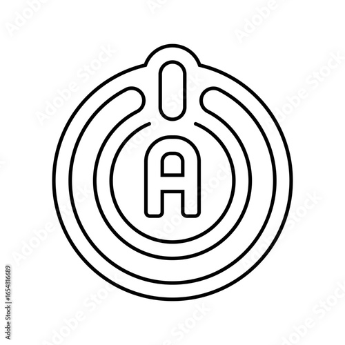 auto shut off line icon vector illustration