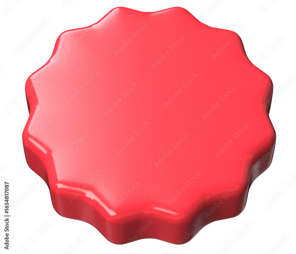 Obraz premium Red Round Burst Badge