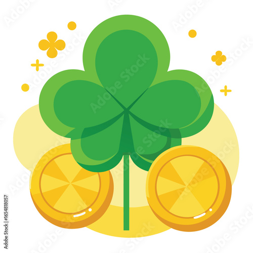 st  patrick s day shamrocks and gold coins   (1).eps