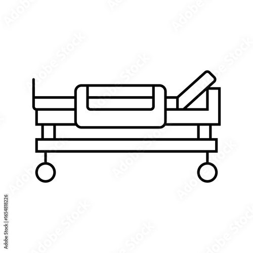 hospital bed availability line icon vector illustration
