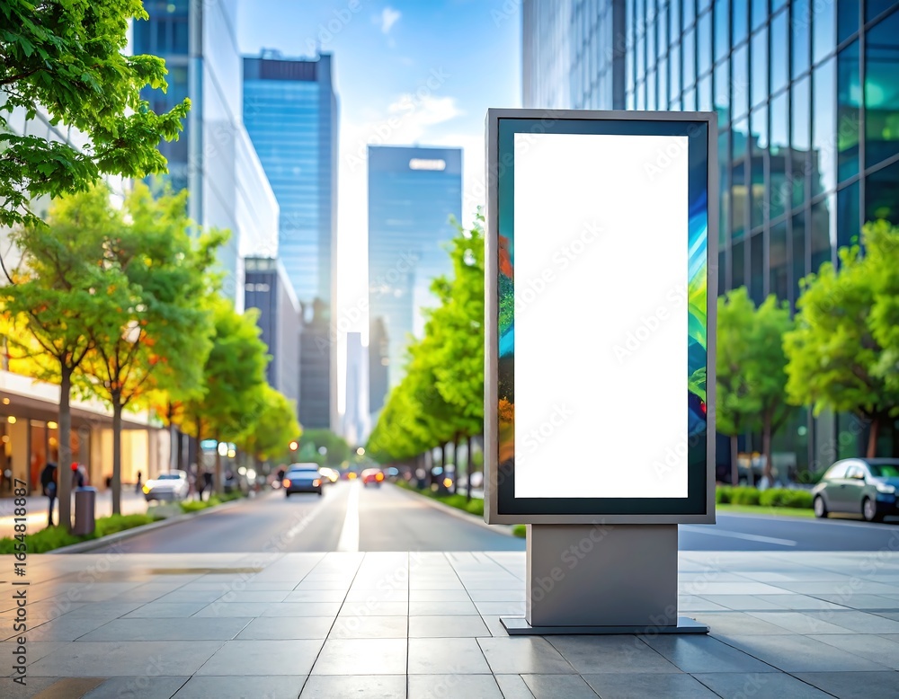 Naklejka premium Blank billboard in urban setting