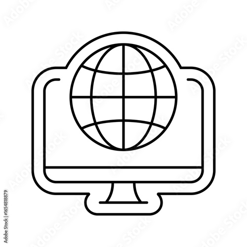 remote access line icon vector illustration