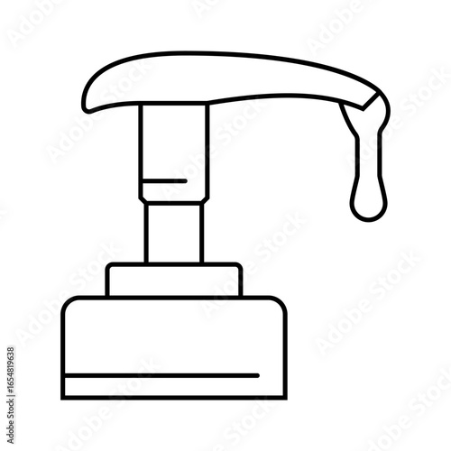 soap droplet falling from nozzle line icon vector illustration