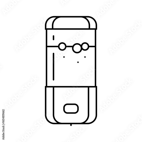 hand pressing soap pump line icon vector illustration