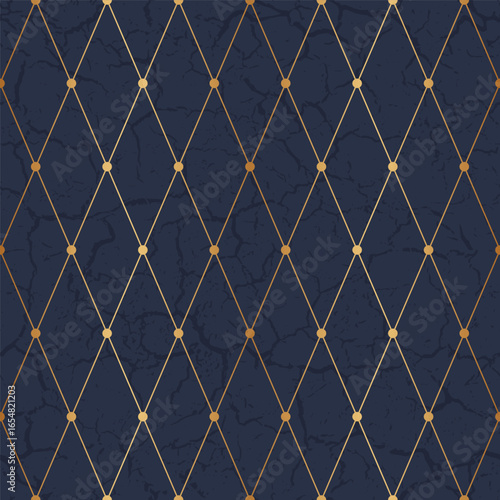 Geometric gold seamless pattern. Golden geometry background for design prints. Elegant abstract diamond repeat texture. Repeated elegant stripe. Repeating modern stylish trellis. Vector illustration