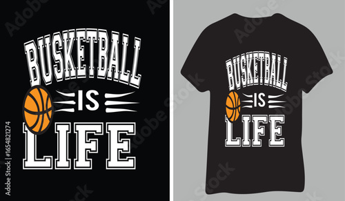 Basketball is life t shirt design with distressed graphic