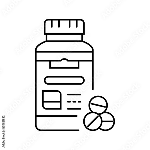 prenatal vitamins line icon vector illustration
