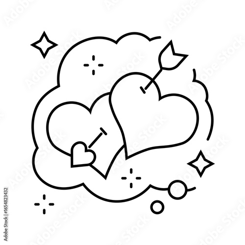 true love dream line icon vector illustration