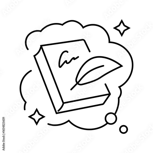 publishing book dream line icon vector illustration