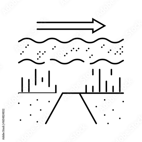 pesticide drift line icon vector illustration