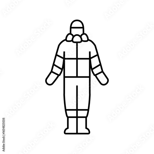 farm worker protective gear line icon vector illustration