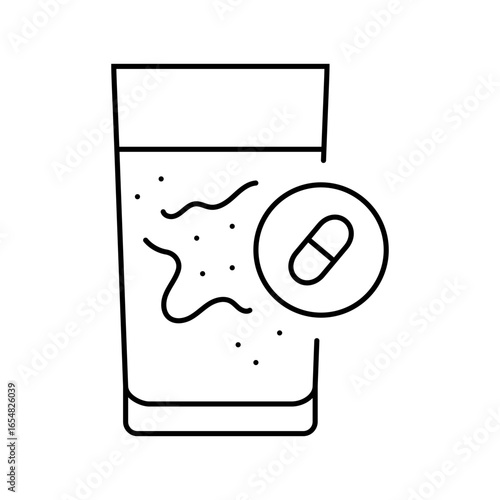 antibiotics drinking water line icon vector illustration