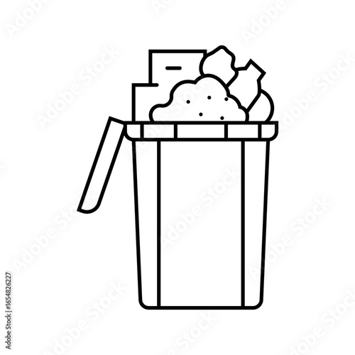 medicine containers garbage line icon vector illustration