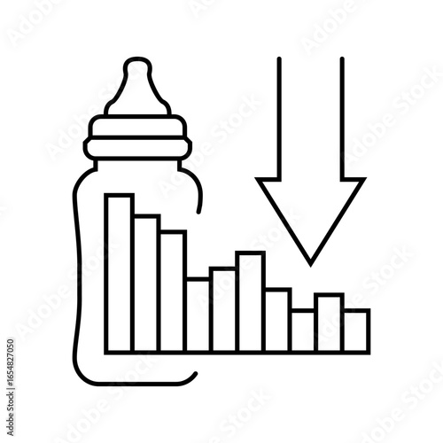 baby formula shortage line icon vector illustration