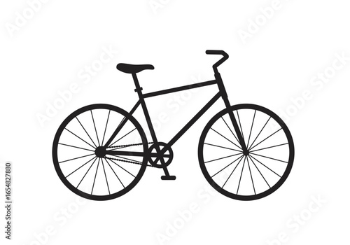 Simple Black Silhouette of a Classic Bicycle.
